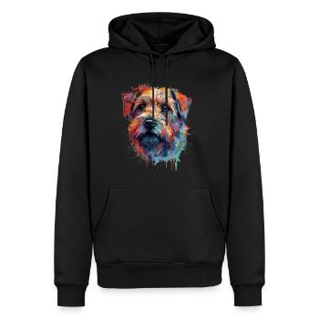 Bunte Norfolk-Terrier - Männer Premium Bio Hoodie - Schwarz - Vorne - Nico (187cm)