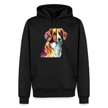 Coloré Nederlandse Kooikerhondje - Sweat à capuche Premium bio Homme - noir - Devant - Nico (187cm)