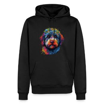 Lagotto Romagnolo coloré - Sweat à capuche Premium bio Homme - noir - Devant - Nico (187cm)