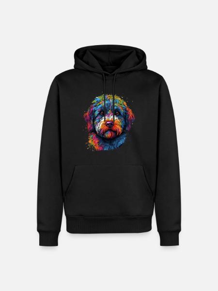 Lagotto Romagnolo colorato - Felpa con cappuccio ecologica premium da uomo - nero