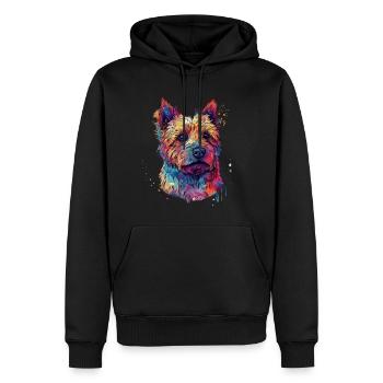 Norwich-terrier coloré - Sweat à capuche Premium bio Homme - noir - Devant - Nico (187cm)