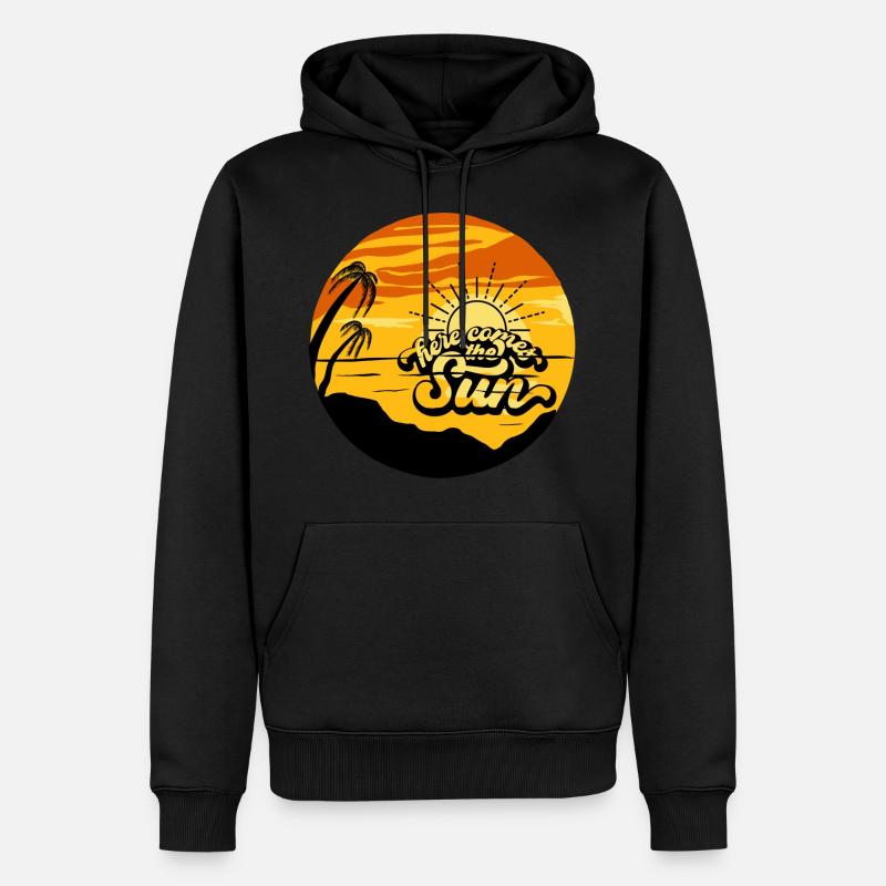 Coucher de soleil d’été - Sweat à capuche Premium bio Homme - noir