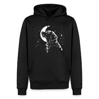 Golden Retriever Mond - Männer Premium Bio Hoodie - Schwarz - Vorne - Nico (187cm)
