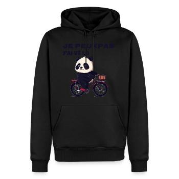 J'Peux Pas J'Ai Vélo - Sweat à capuche Premium bio Homme - noir - Devant - Nico (187cm)