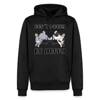 Don't worry be hoppy - Men’s Premium Organic Hoodie - black - Front - Nico (187cm)