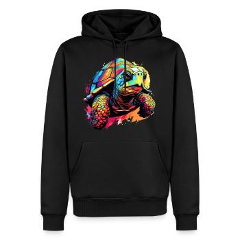 Colorful Turtle Splashes of Paint Splashes - Men’s Premium Organic Hoodie - black - Front - Nico (187cm)