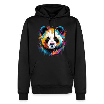 Colorful Panda Splashes of Paint Splashes - Men’s Premium Organic Hoodie - black - Front - Nico (187cm)