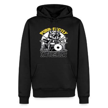 Cat-Schlagzeuger, absolut intoleranter Beat-Meister - Männer Premium Bio Hoodie - Schwarz - Vorne - Nico (187cm)