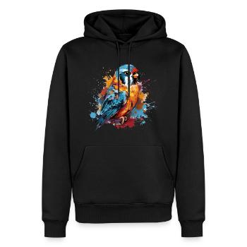 Buntfalke Farbkleckse Farbspritzer - Männer Premium Bio Hoodie - Schwarz - Vorne - Nico (187cm)