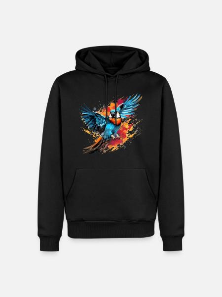 Buntfalke Farbkleckse Farbspritzer - Männer Premium Bio Hoodie - Schwarz