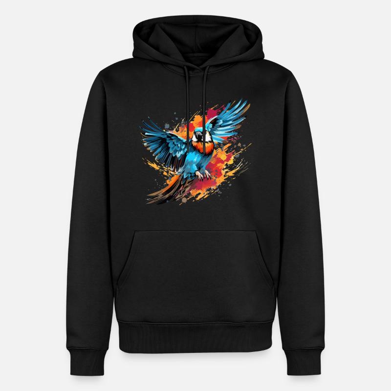 Buntfalke Farbkleckse Farbspritzer - Männer Premium Bio Hoodie - Schwarz