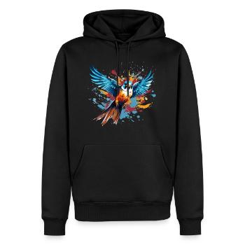 Buntfalke Farbkleckse Farbspritzer - Männer Premium Bio Hoodie - Schwarz - Vorne - Nico (187cm)