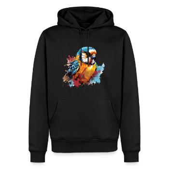 Buntfalke Farbkleckse Farbspritzer - Männer Premium Bio Hoodie - Schwarz - Vorne - Nico (187cm)