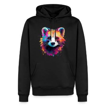 Buntes Frettchen Farbkleckse Farbspritzer - Männer Premium Bio Hoodie - Schwarz - Vorne - Nico (187cm)