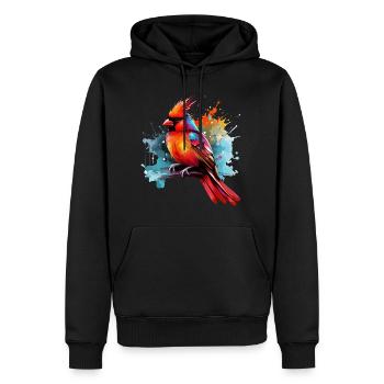 Éclaboussures de peinture cardinales rouges colorées - Sweat à capuche Premium bio Homme - noir - Devant - Nico (187cm)