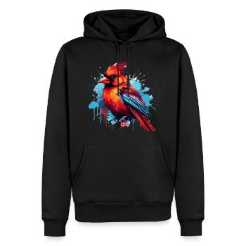 Éclaboussures de peinture cardinal rouge coloré - Sweat à capuche Premium bio Homme - noir - Devant - Nico (187cm)
