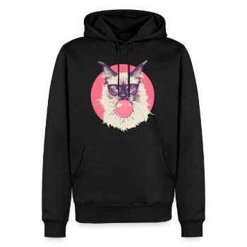 Ragdoll Katze Brille Kaugummi - Männer Premium Bio Hoodie - Schwarz - Vorne - Nico (187cm)