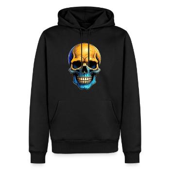 Totenkopf - Männer Premium Bio Hoodie - Schwarz - Vorne - Nico (187cm)