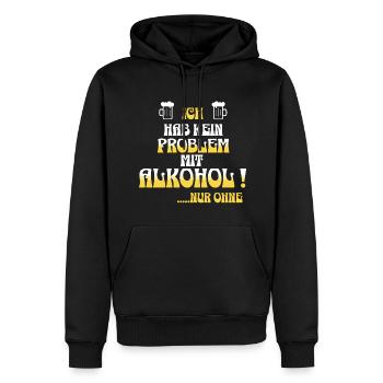Bier und Party ist alles was wir wollen - Männer Premium Bio Hoodie - Schwarz - Vorne - Nico (187cm)