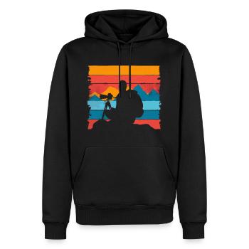 Photographie Nature Photographie Appareil photo reflex - Sweat à capuche Premium bio Homme - noir - Devant - Nico (187cm)