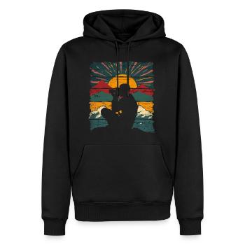 Photographie Nature Photographie Appareil photo reflex - Sweat à capuche Premium bio Homme - noir - Devant - Nico (187cm)