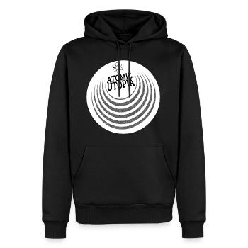 Atomic Utopia - Concentric Orb - Men’s Premium Organic Hoodie - black - Front - Nico (187cm)