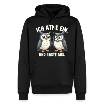 ich atme ein und raste aus lustige - Männer Premium Bio Hoodie - Schwarz - Vorne - Nico (187cm)