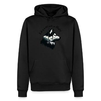 Schlittenhund - Männer Premium Bio Hoodie - Schwarz - Vorne - Nico (187cm)