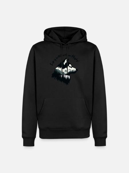 Rauque - Sweat à capuche Premium bio Homme - noir