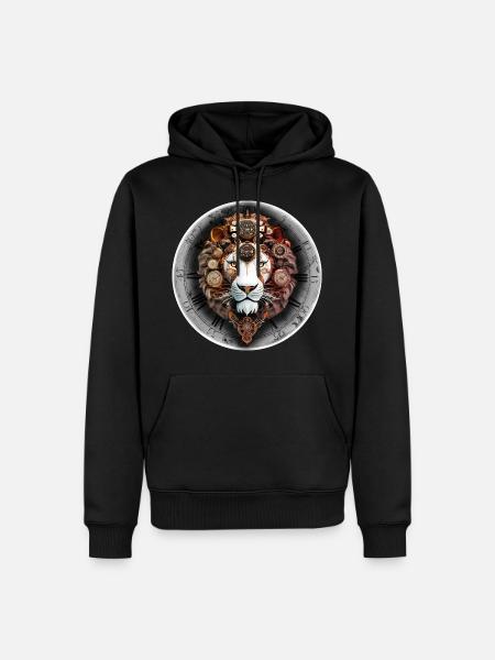 Steampunk retro style Lion - Men’s Premium Organic Hoodie -