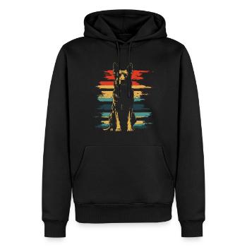 German Shepherd Vintage - Men’s Premium Organic Hoodie - black - Front - Nico (187cm)
