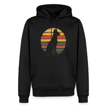 Belgian Malinois Vintage Silhouette - Männer Premium Bio Hoodie - Schwarz - Vorne - Nico (187cm)