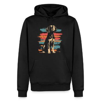 Beagle Vintage Retro - Männer Premium Bio Hoodie - Schwarz - Vorne - Nico (187cm)
