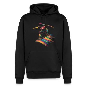 Buntes Skateboard Skating Skateboarding - Männer Premium Bio Hoodie - Schwarz - Vorne - Nico (187cm)