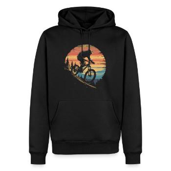 VTT de descente Rider de descente - Sweat à capuche Premium bio Homme - noir - Devant - Nico (187cm)