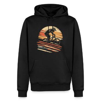VTT de descente Descente Vintage - Sweat à capuche Premium bio Homme - noir - Devant - Nico (187cm)