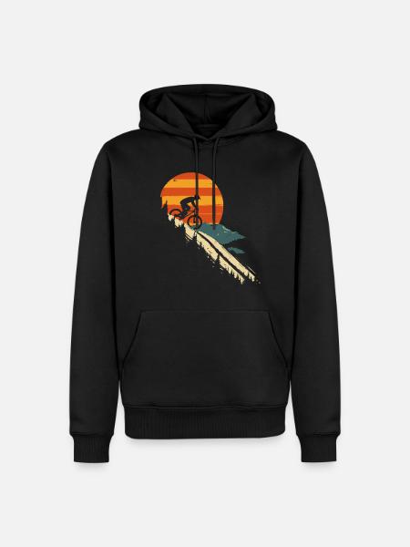 Downhill Mountainbiking Downhill Vintage - Männer Premium Bio Hoodie - Schwarz