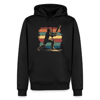 Joueur de cricket Vintage - Sweat à capuche Premium bio Homme - noir - Devant - Nico (187cm)