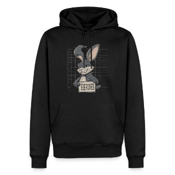 Hase Eierdieb Osterhase Mugshot Polizeifoto Ostern - Männer Premium Bio Hoodie - Schwarz - Vorne - Nico (187cm)