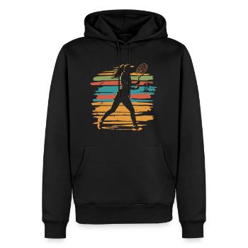 Tennis Frauen vintage Tennisspielerin Muttertag - Männer Premium Bio Hoodie - Schwarz - Vorne - Nico (187cm)