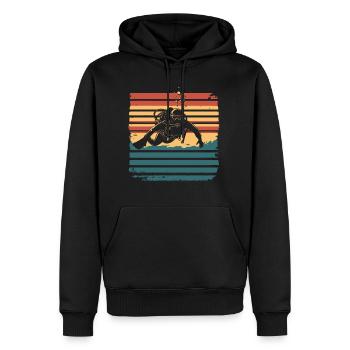 Plongée sous-marine Plongée Diving Diver Vintage - Sweat à capuche Premium bio Homme - noir - Devant - Nico (187cm)