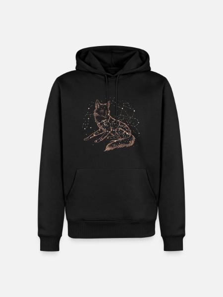 Fox Starry Sky Constellation - Men’s Premium Organic Hoodie - black