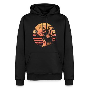 Vizsla Vintage - Männer Premium Bio Hoodie - Schwarz - Vorne - Nico (187cm)