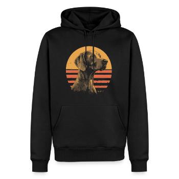 Braque de Weimar Vintage - Sweat à capuche Premium bio Homme - noir - Devant - Nico (187cm)