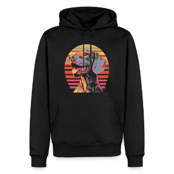 Weimaraner Vintage - Männer Premium Bio Hoodie - Schwarz - Vorne - Nico (187cm)