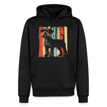Schnauzer Hund Vintage - Männer Premium Bio Hoodie - Schwarz - Vorne - Nico (187cm)