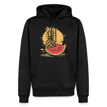 Ananas und Wassermelone - Männer Premium Bio Hoodie - Schwarz - Vorne - Nico (187cm)