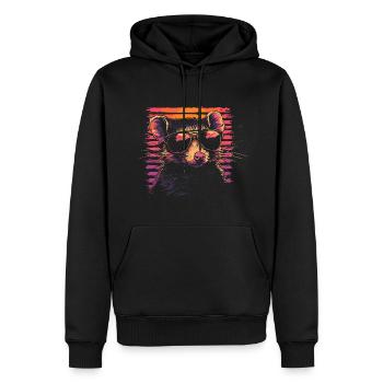 Possum with sunglasses vintage - Men’s Premium Organic Hoodie - black - Front - Nico (187cm)
