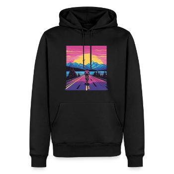 Retro Bike - Men’s Premium Organic Hoodie - black - Front - Nico (187cm)