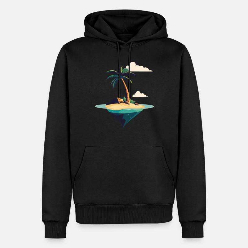 Île de vacances - Sweat à capuche Premium bio Homme - noir